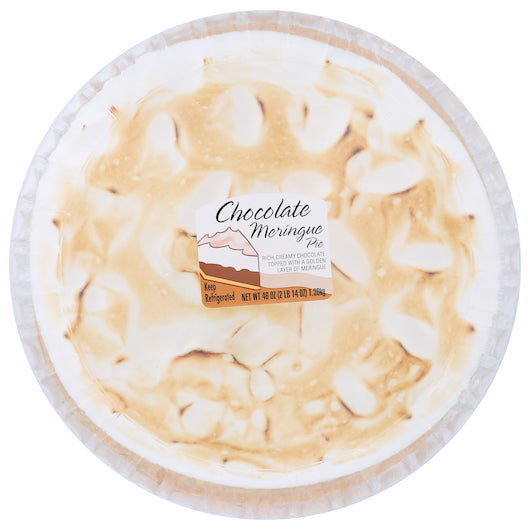 Chef Pierre Chocolate Meringue Pie 10 Inch, 46 Ounce Size - 4 Per Case.