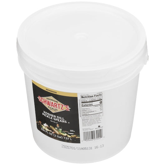 Schwartz's Kosher Quarter Cut Pickle Spears, 2 Gallon (1 per case)