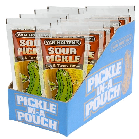 Van Holten's Jumbo Sour Pickle Individually Packed In A Pouch 1 Each - 12 Per Case.