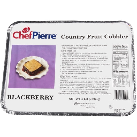 Chef Pierre Blackberry Country Fruit Cobbler 80 Ounce Size - 2 Per Case.