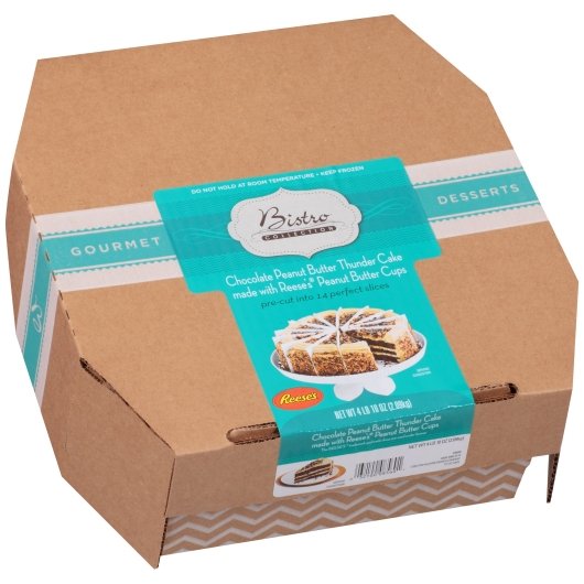 Bistro Collection 9" 14 Slice Chocolate Peanut Butter Thunder With Reese's Peanut Butter Cups 74 Ounce Size - 2 Per Case.