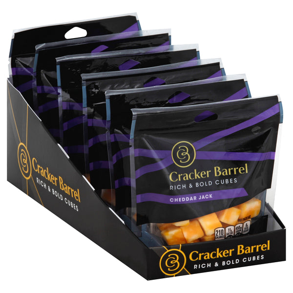 Cracker Barrel Snacking Cubes Cheddar Jack, 2 Ounce Size - 6 Per Case.