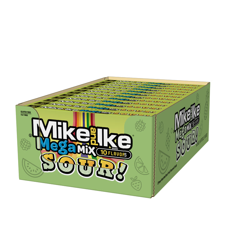 Mike Ike Mega Mix Sour Stand Up Bag, 10 Ounces, 8 per Case, Price/Case