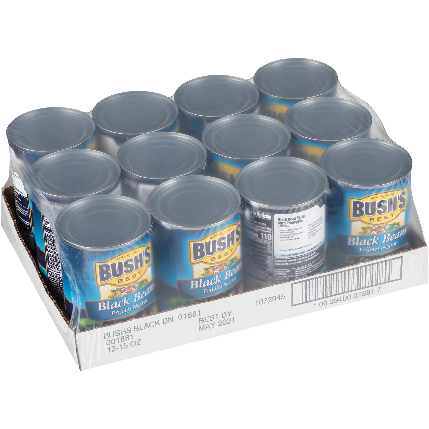 Bush's Black Beans 15 Ounce Size - 12 Per Case.