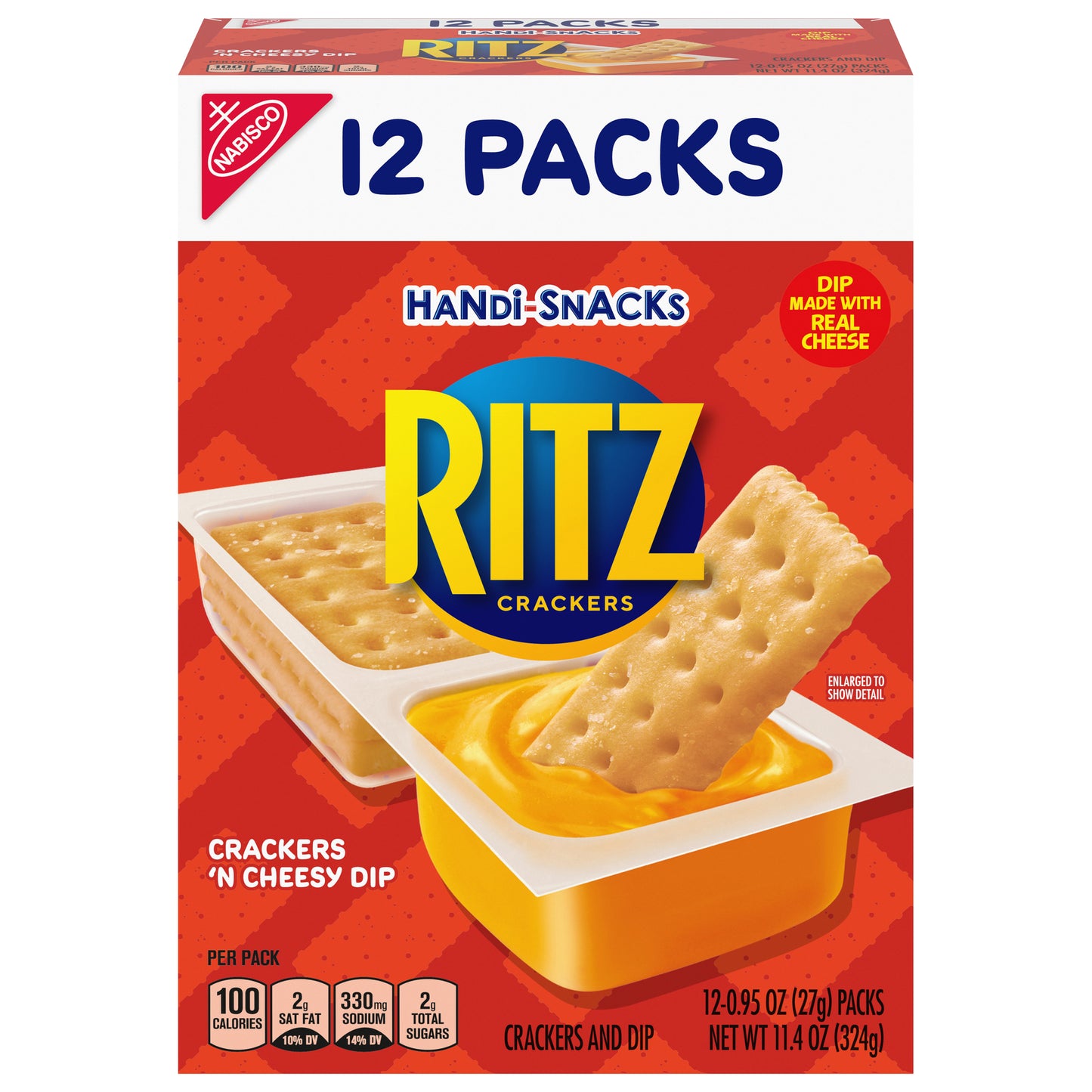 Handi Snacks Ritz Two Compartment Snacks Crackers N Cheez Ritz Z 0.95 Ounce Size - 48 Per Case.