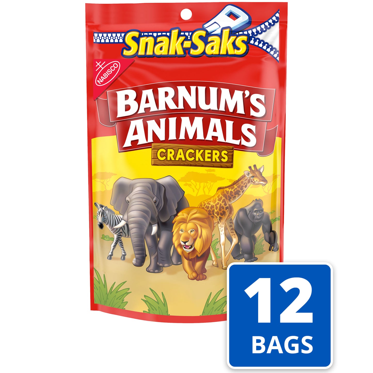 Barnums Lunchbox Crackers Snak Saks Z 8 Ounce Size - 12 Per Case.