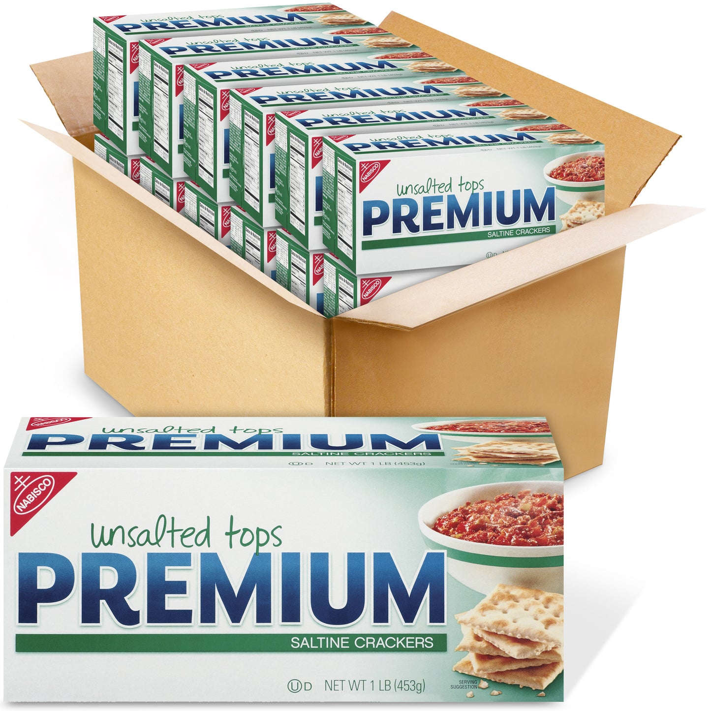 Premium Crackers Unsalted Original Z 16 Ounce Size - 12 Per Case.