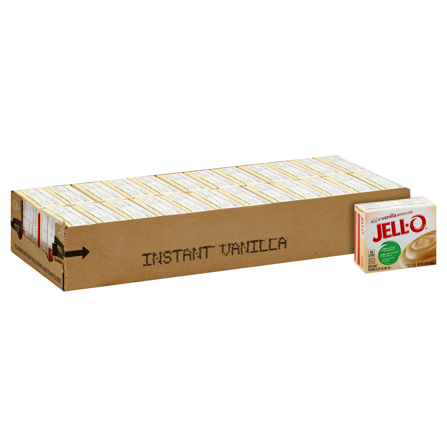 Jell-O Instant Vanilla Pudding, 3.4 Ounce Size - 24 Per Case.