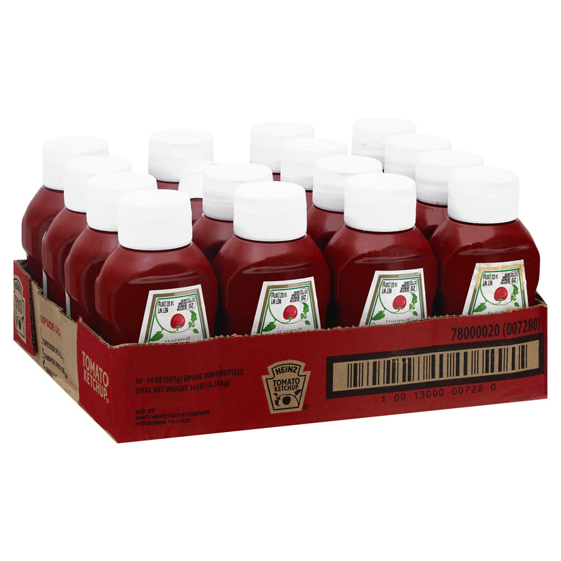 HEINZ Ketchup 14 Ounce FOREVER FULL Inverted Bottles 16)