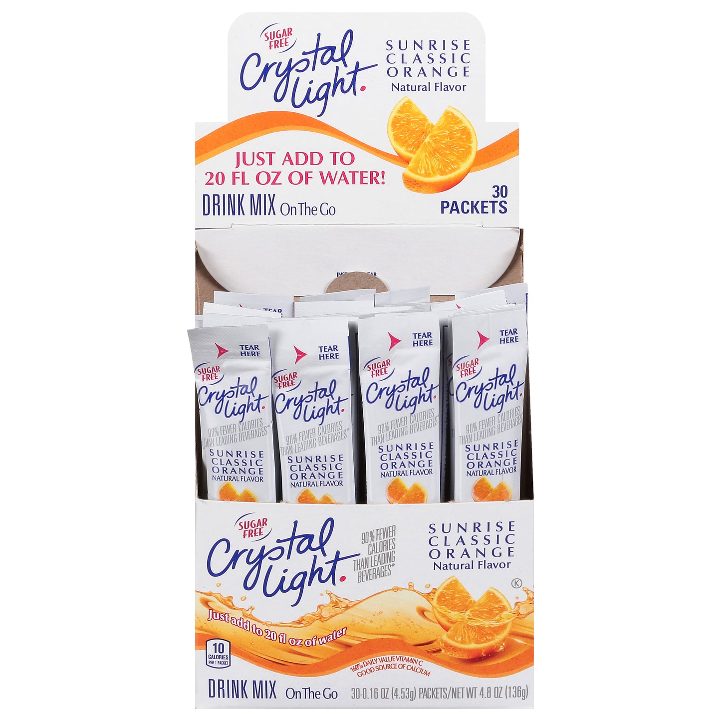 Crystal Light Sunrise OrangePowdered Drink Mix 120Casepack 4 Boxes of 30 On-the-Go Packets