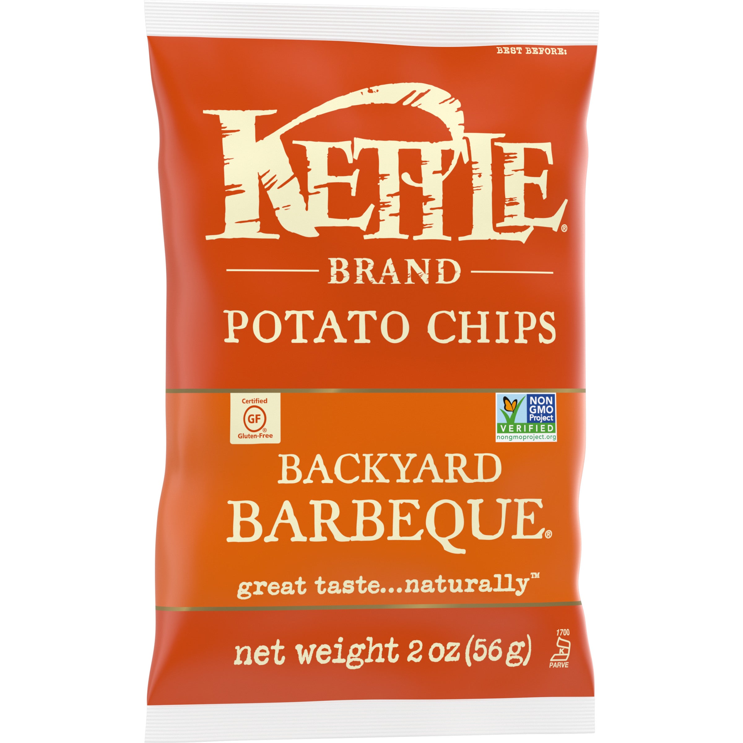 Kettle Brand Potato Chips Backyard Barbequeketle Chips Snack Bag 2 Ounce Size - 24 Per Case.