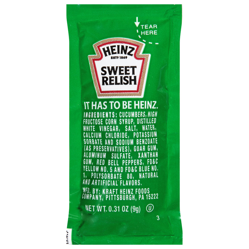 HEINZ Single Serve Sweet Relish 0.31 Ounce Packets(500)