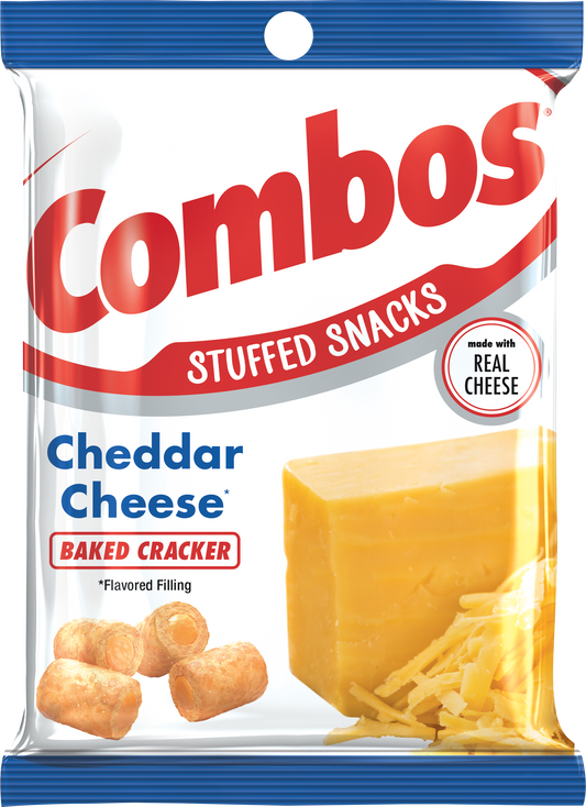 Combos Cheddar Cheese Cracker 6.3 Ounce Size - 12 Per Case.