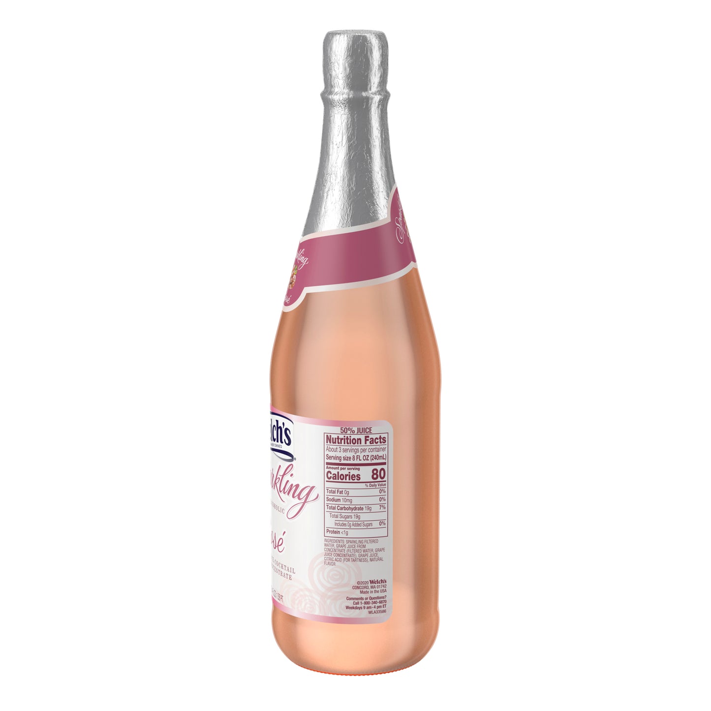 Fl Sparkling Juice Cocktail Rosegrape 25.4 Fluid Ounce - 12 Per Case.