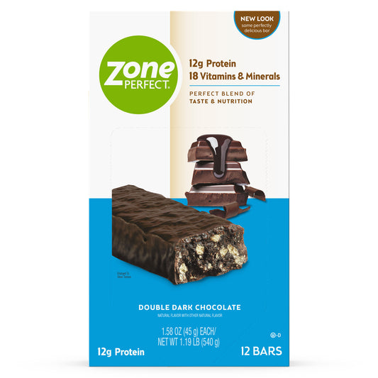 Zoneperfect Double Dark Chocolate Bar 1.58 Ounce Size - 36 Per Case.