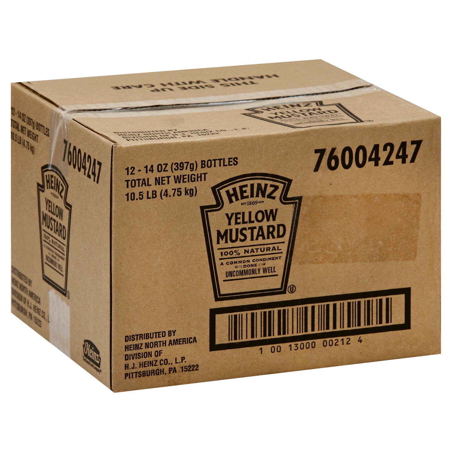 Heinz Yellow Mustard, 14 Ounce Size - 12 Per Case.