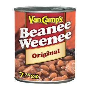 Van Camp's Original Beanee Weenee Canned Food 7.75 Ounce Size - 24 Per Case.