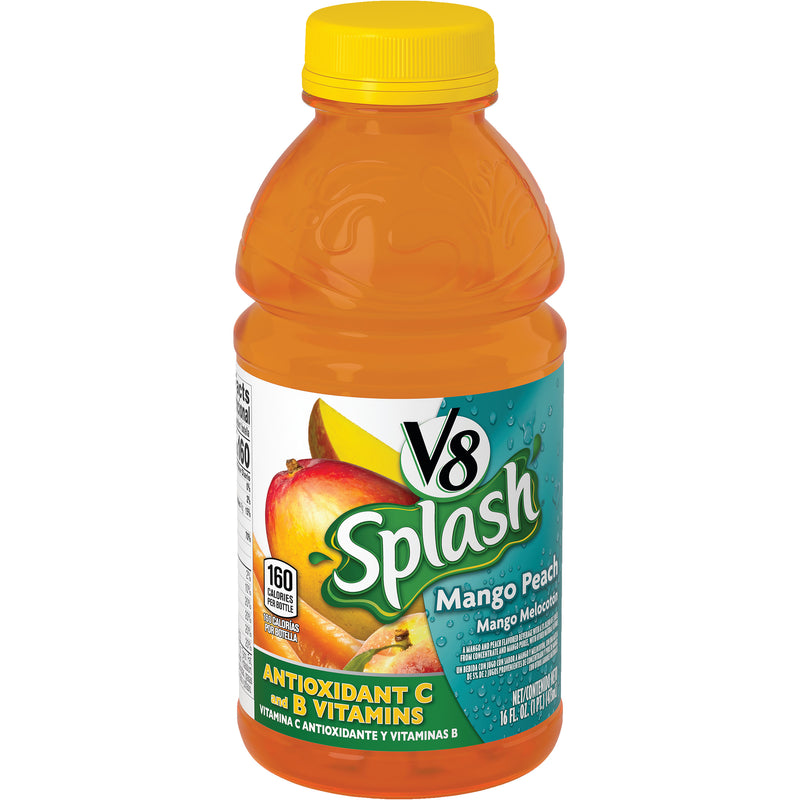 V8 V8 Splash Mango Peach 16 Fluid Ounce - 12 Per Case.