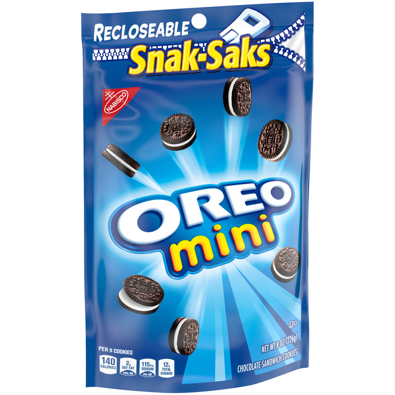 Oreo Mini Snak Saks 8 Ounce Size - 12 Per Case.