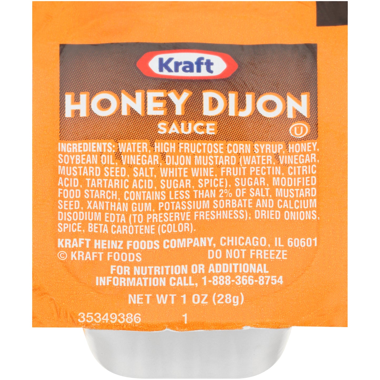 KRAFT Single Serve Honey Dijon Sauce 1 Ounce Cups 100 Per Case