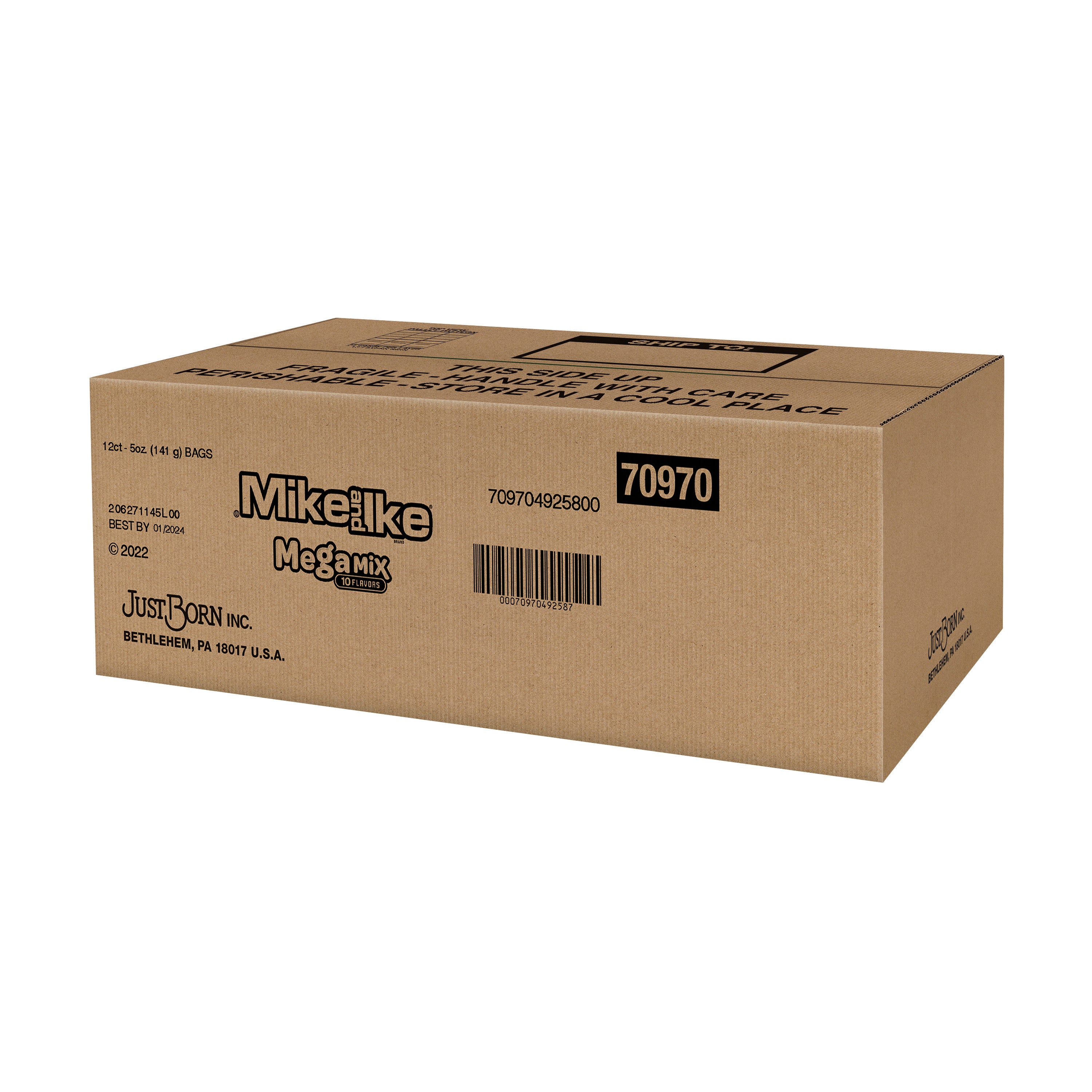 Mike And Ike® Peg Bag Mega MixCase 5 Ounce Size - 12 Per Case.