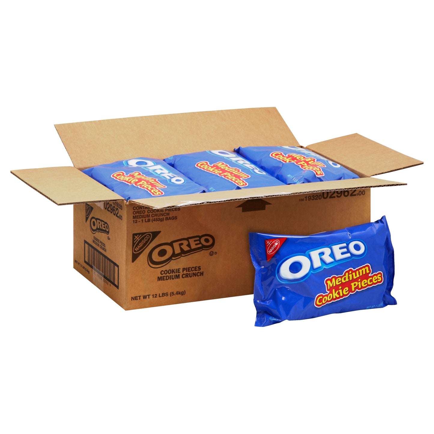 Medium Oreo Cookie Pieces 1 Pound Each - 12 Per Case.