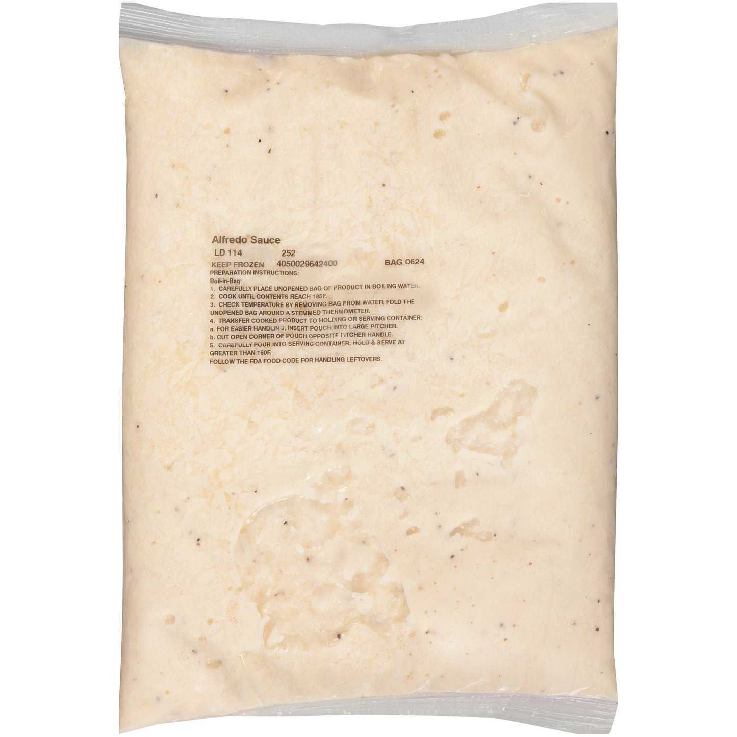 QUALITY CHEF Alfredo Sauce 4 lb. Frozen Bag 6 Per Case