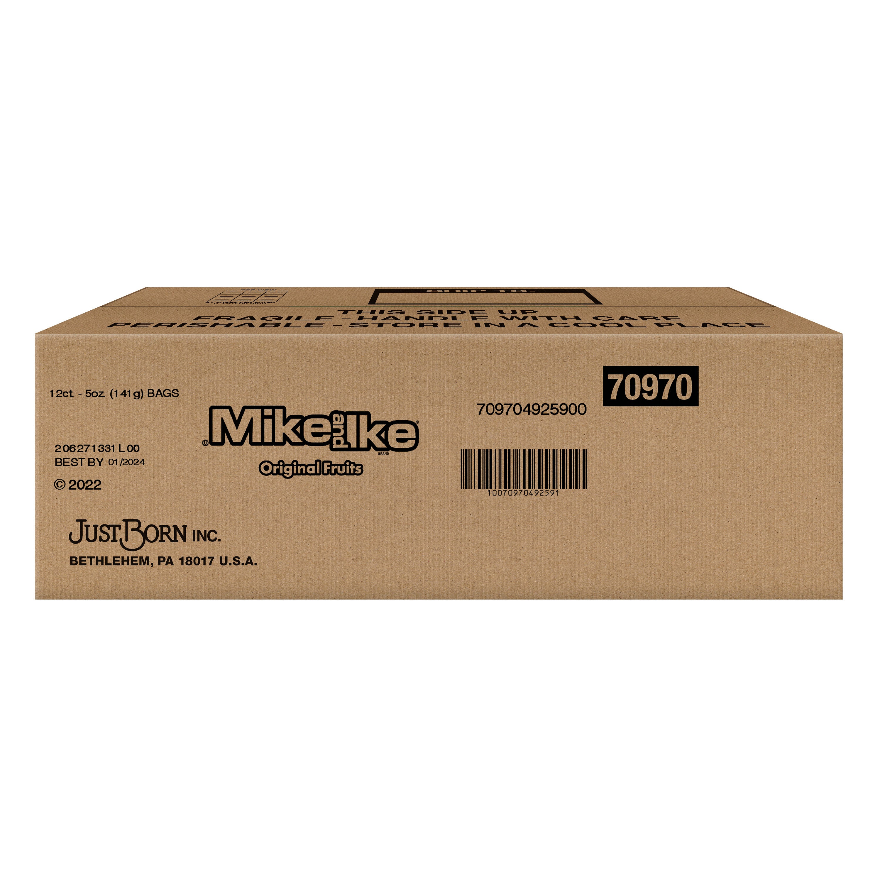 Mike And Ike® Peg Bag Original FruitsCase 5 Ounce Size - 12 Per Case.
