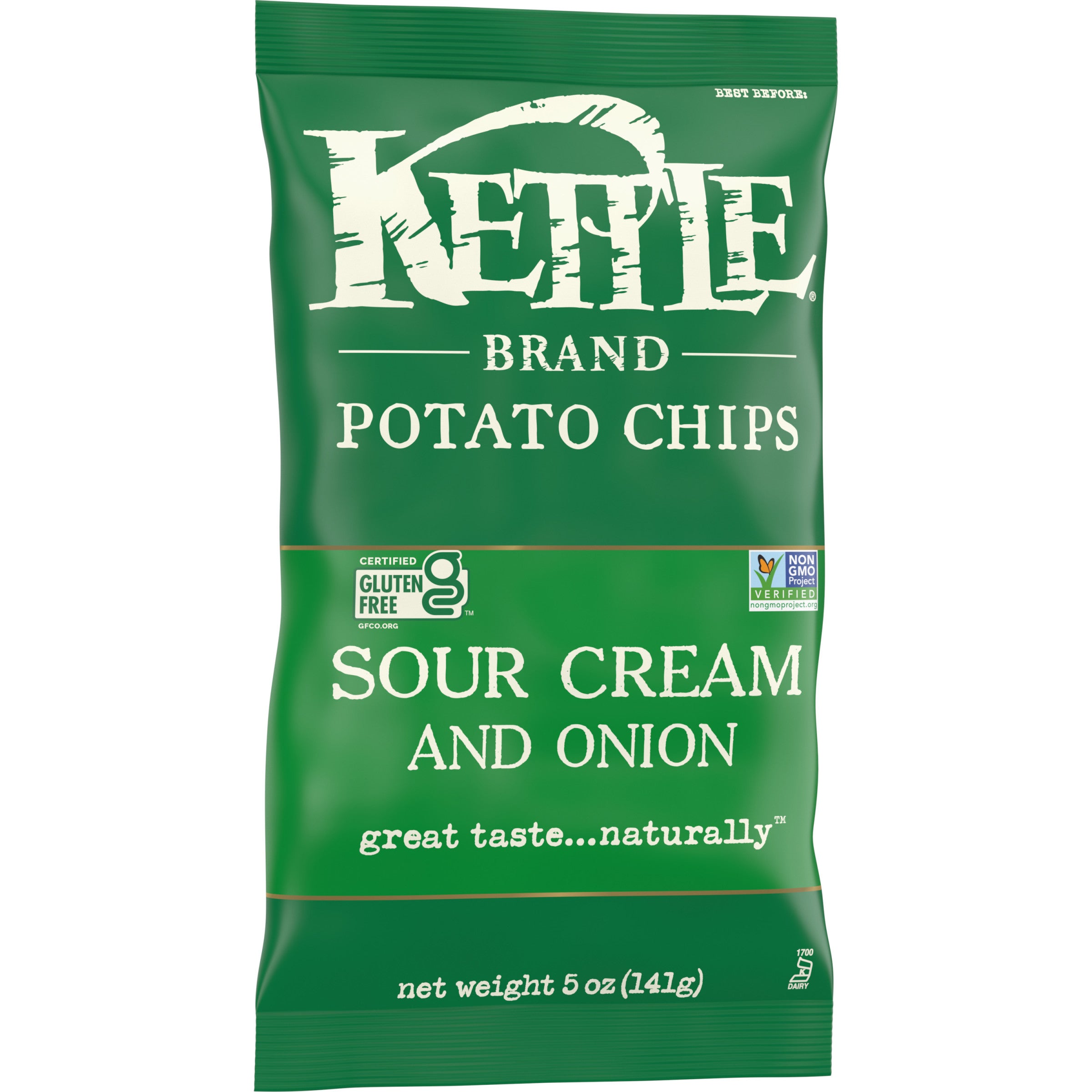 Kettle Brand Potato Chips Sour Cream & Onionkettle Chips 5 Ounce Size - 15 Per Case.