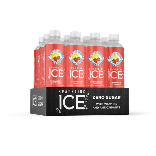 Sparkling Ice Strawberry Lemonade With Antioxidants And Vitamins Zero Sugar Bo 17 Fluid Ounce - 12 Per Case.