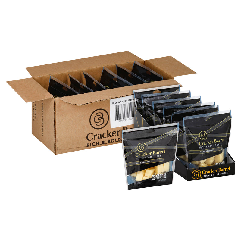 Cracker Barrel Snacking Cubes Aged Reserve Cheddar, 2 Ounce Size - 6 Per Case.