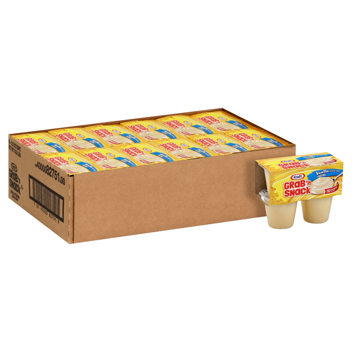 KRAFT GRAB 'N SNACK Vanilla Pudding 3.5 Ounce Cups (4/12 Count)