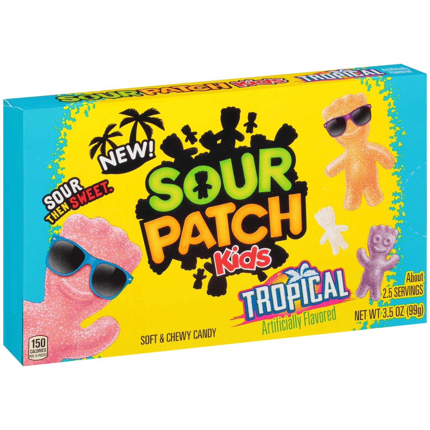 Sour Patch Kids Soft Candy Tropical Fat Freetropical 3.5 Ounce Size - 12 Per Case.