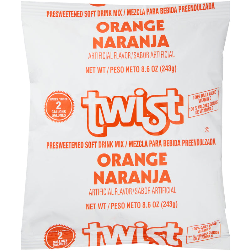 TWIST Orange Powdered Beverage Mix 8.6 Ounce Pouch 12