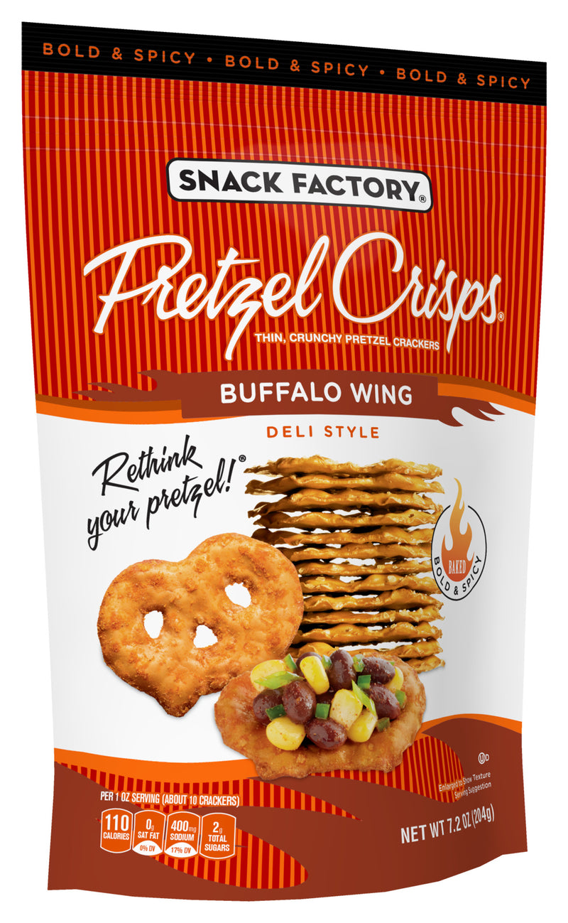 Pretzel Crisps Buffalo Wing 7.2 Ounce Size - 12 Per Case.