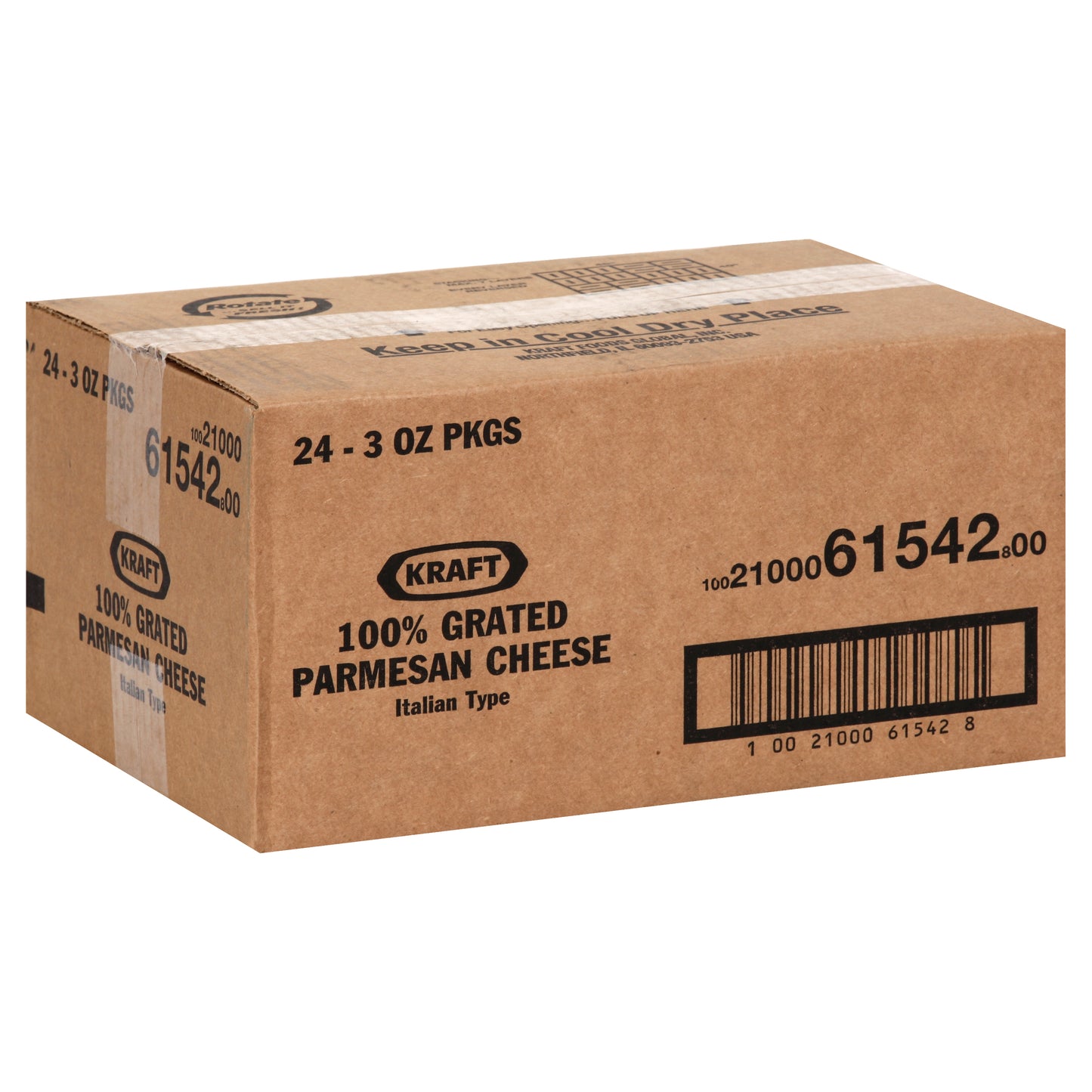 Kraft Grated Parmesan Cheese, 3 Ounce Size - 24 Per Case