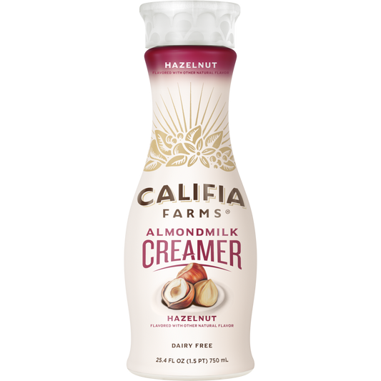 Califia Farms Hazelnut Almond Milk Coffee Creamer 25.4 Fluid Ounce - 6 Per Case.