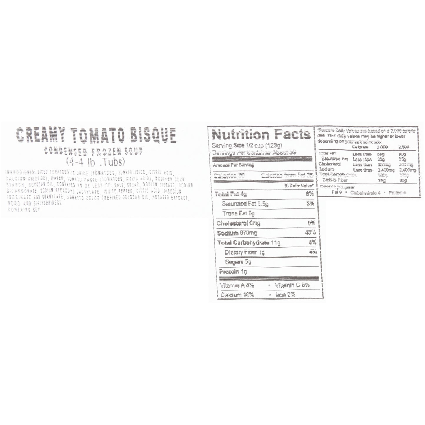 HEINZ CHEF FRANCISCO Creamy Tomato Bisque Soup 4 lb. Tub 4 Per Case