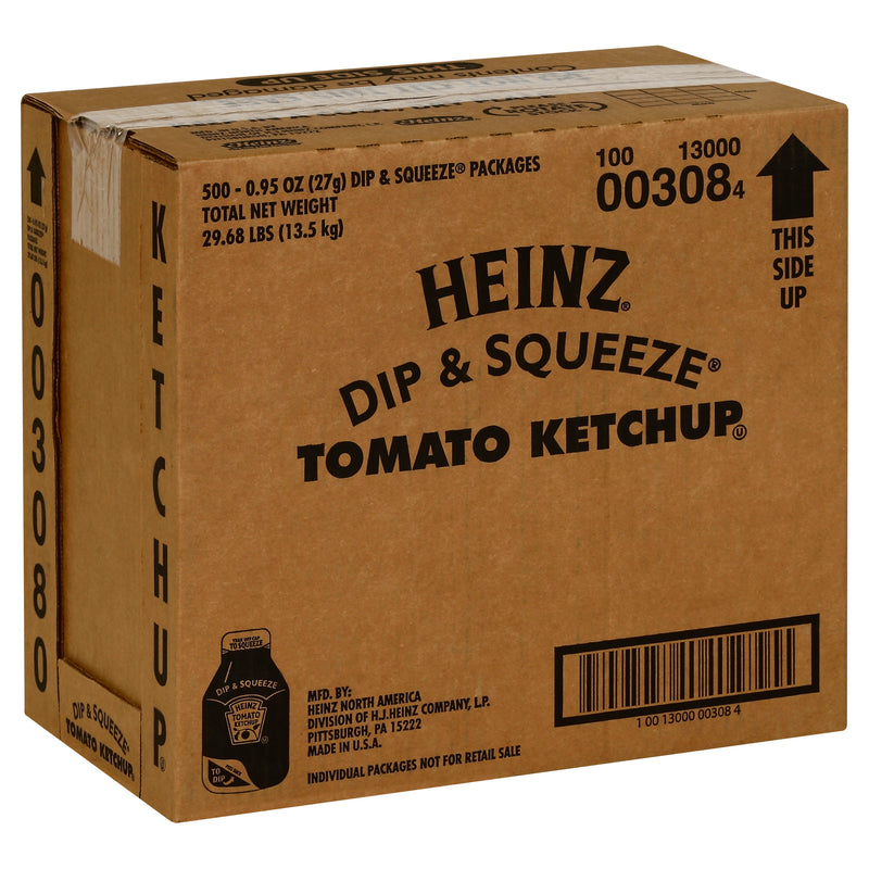 HEINZ Single Serve Ketchup DIP & SQUEEZE Packet 27 gr. Container 500)