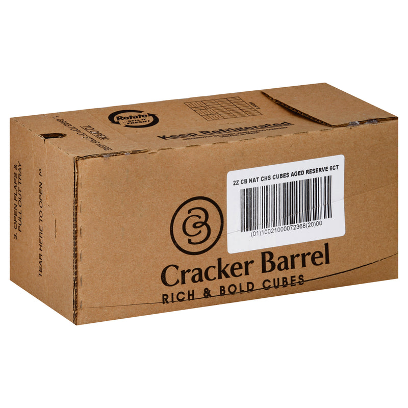 Cracker Barrel Snacking Cubes Aged Reserve Cheddar, 2 Ounce Size - 6 Per Case.