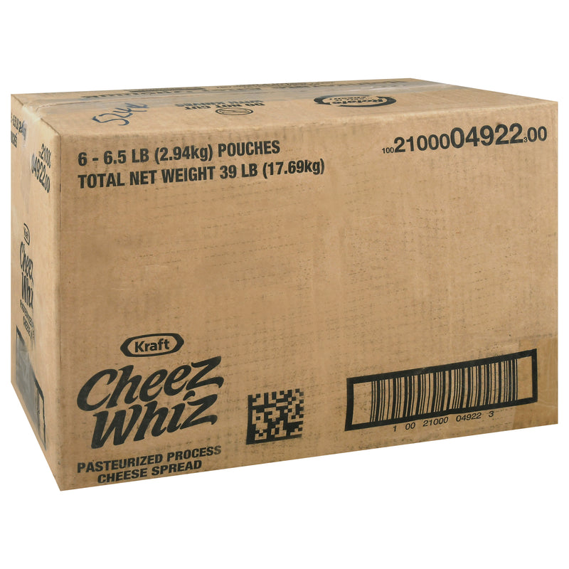 Cheez Whiz Cheese Spread 6.5 Pound Each - 6 Per Case