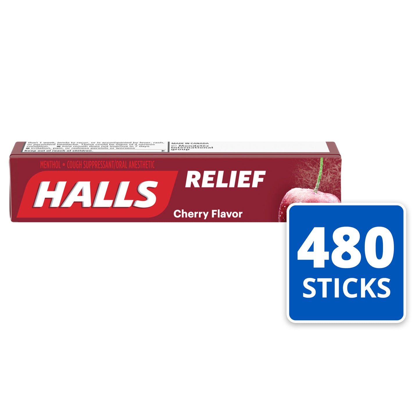 Halls Cough Drops Cherry Piece 9 Count Packs - 480 Per Case.