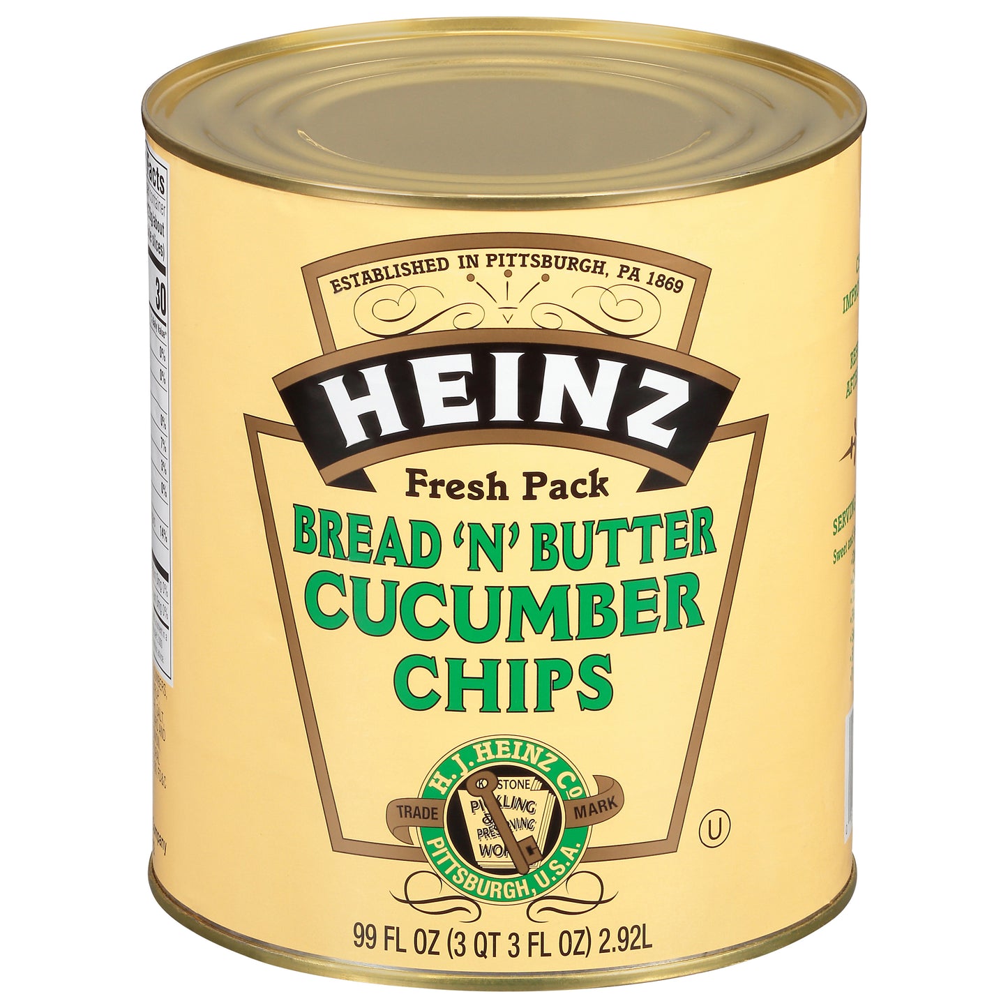 HEINZ Bread & Butter Cucumber Chips #10 Can 99 Fluid Ounce 6 Per Case