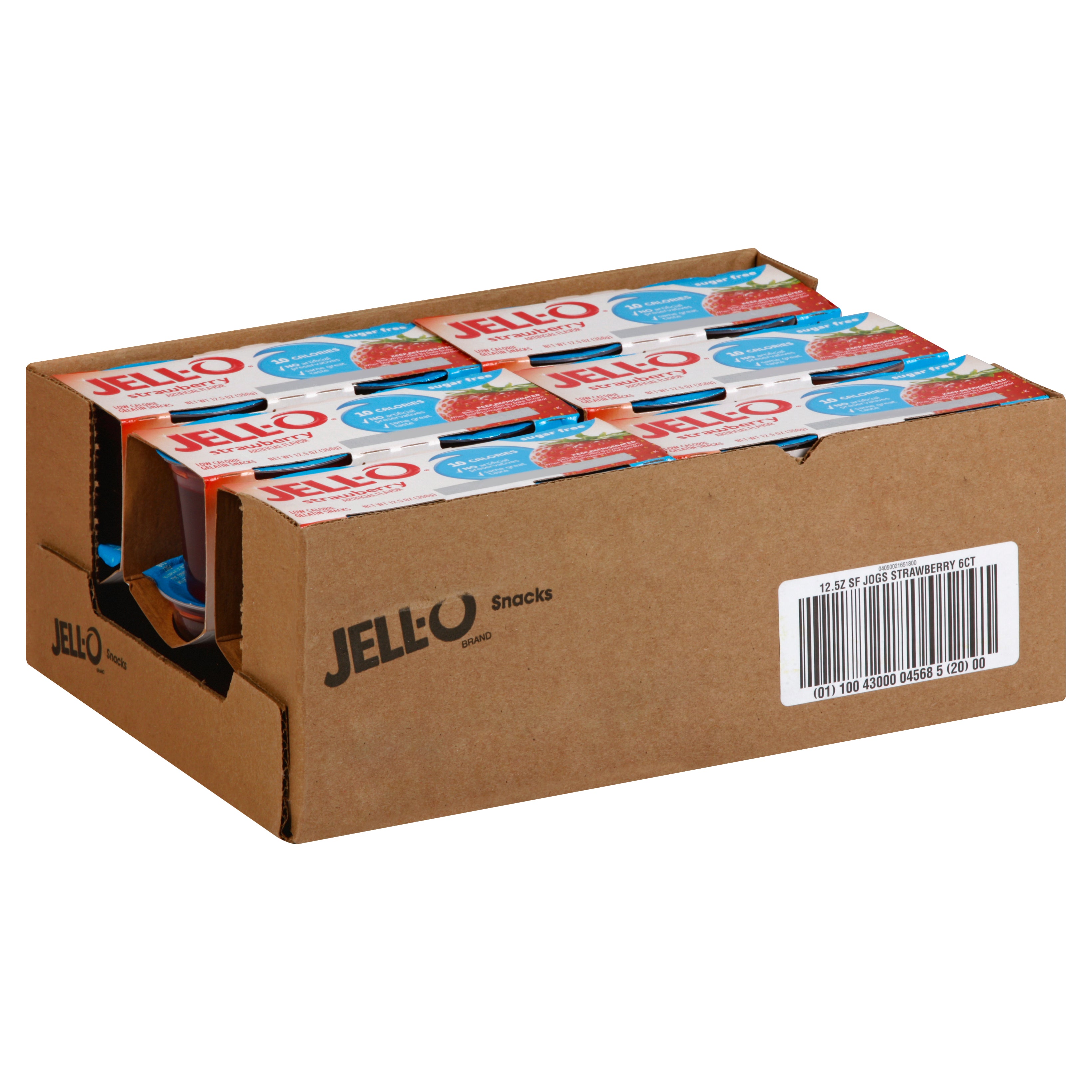 Jello Sugar Free Strawberry Snacks 12.5 Ounce Size 4 Pack - 6 Per Case - Refrigerated