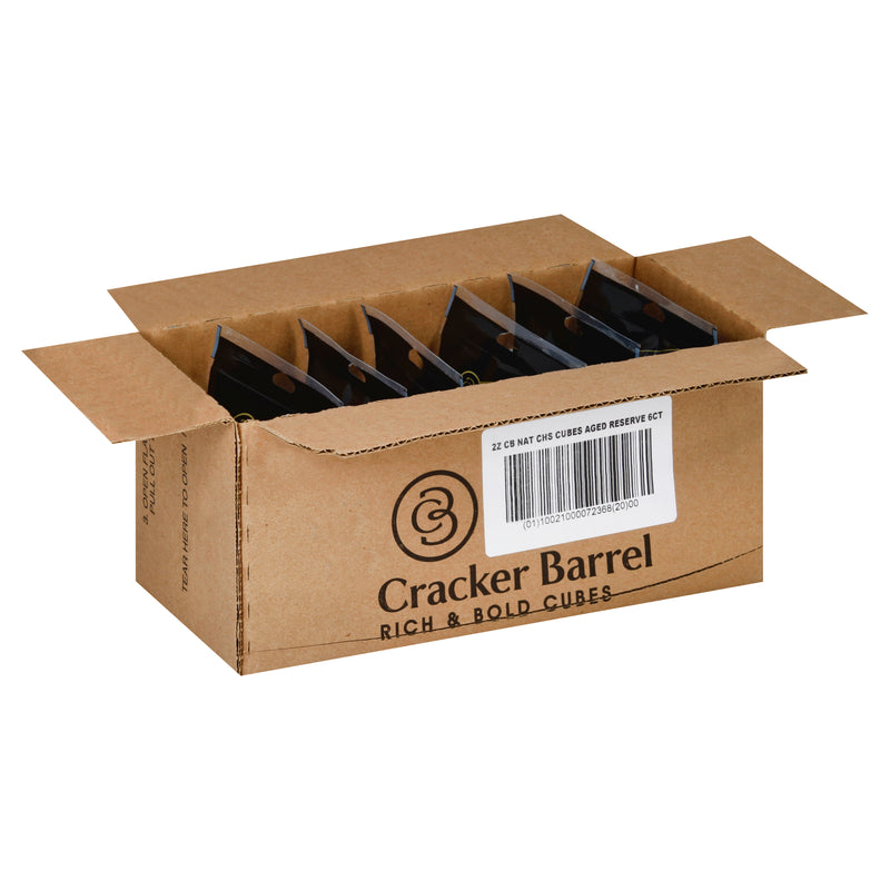 Cracker Barrel Snacking Cubes Aged Reserve Cheddar, 2 Ounce Size - 6 Per Case.