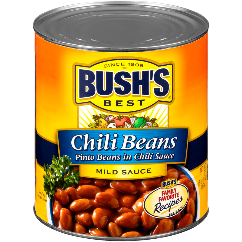 Bush's Chili Beans Pinto Beans In A Mild Chili Sauce 111 Ounce Size - 6 Per Case.