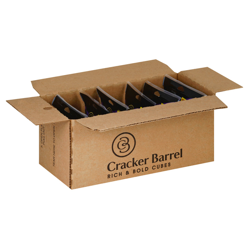 Cracker Barrel Snacking Cubes Cheddar Jack, 2 Ounce Size - 6 Per Case.