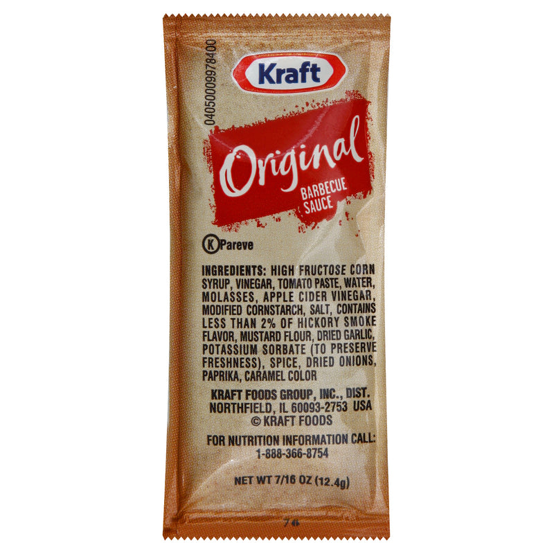 KRAFT Single Serve Original BBQ Sauce 0.44 Ounce Packets 200 Per Case