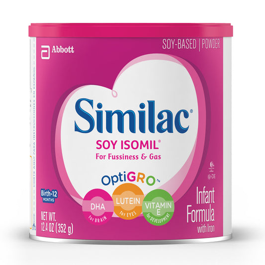 Similac Soy Isomil Powder Can 12.4 Ounce Size - 6 Per Case.