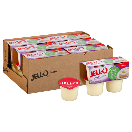 Jell-O Ready To Eat Vanilla Pudding, 3.88 Ounce Size - 24 Per Case.